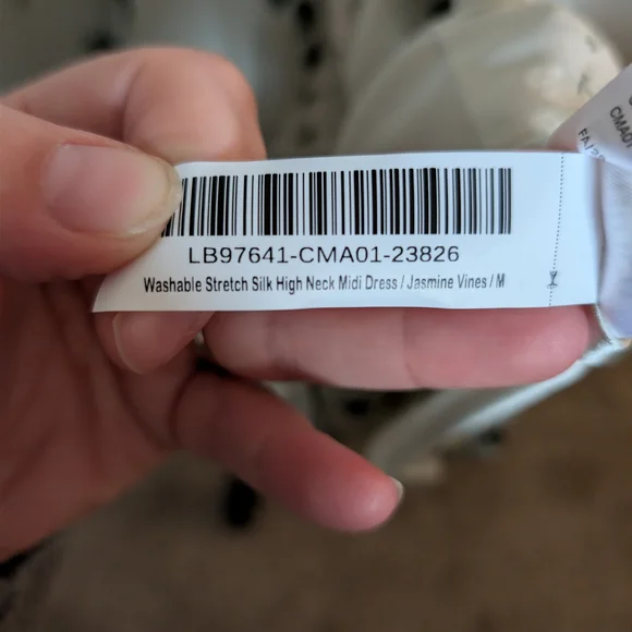 NWT Quince Washable Stretch Silk High Neck Midi Dress Jasmine Vines Medium - Picture 5 of 10